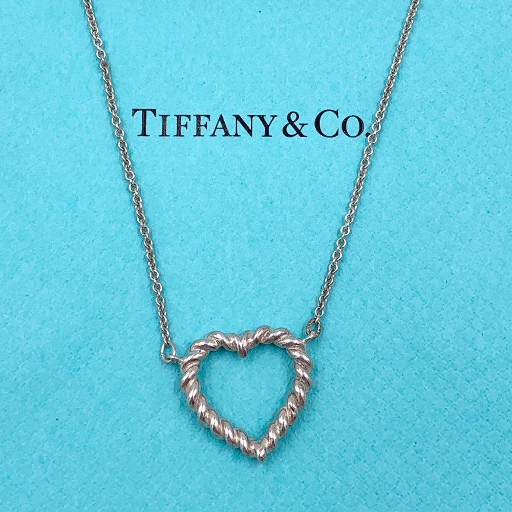 Authentic Tiffany & Co Twisted Open Heart Necklace